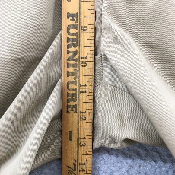 Eddie Bauer Chino Pants Mens 36 Beige Cotton Mid Rise Flat Front Zip Fly Casual - Picture 9 of 12
